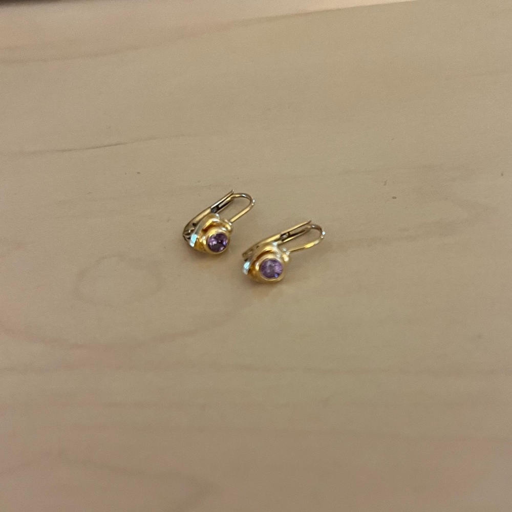 Amethyst Gemstone Drop Earrings